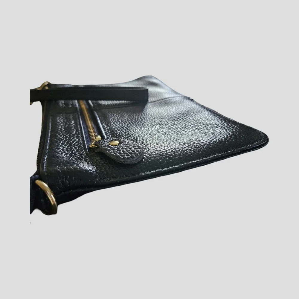 Navy Blue Faux Leather Wristlet Clutch